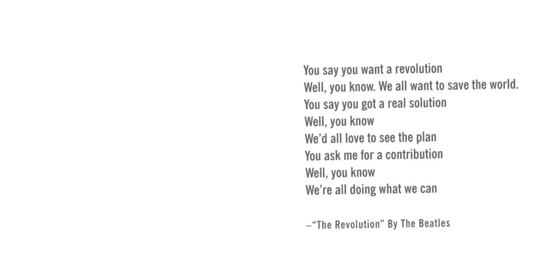 The Revolution – Doing What We Can