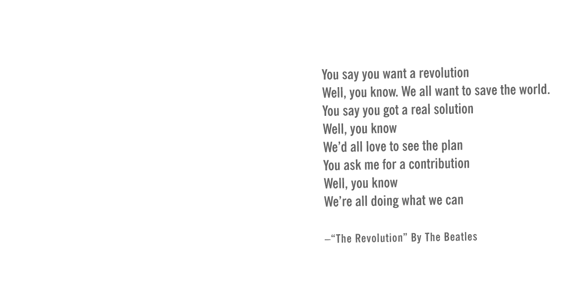 The Revolution – Doing What We Can